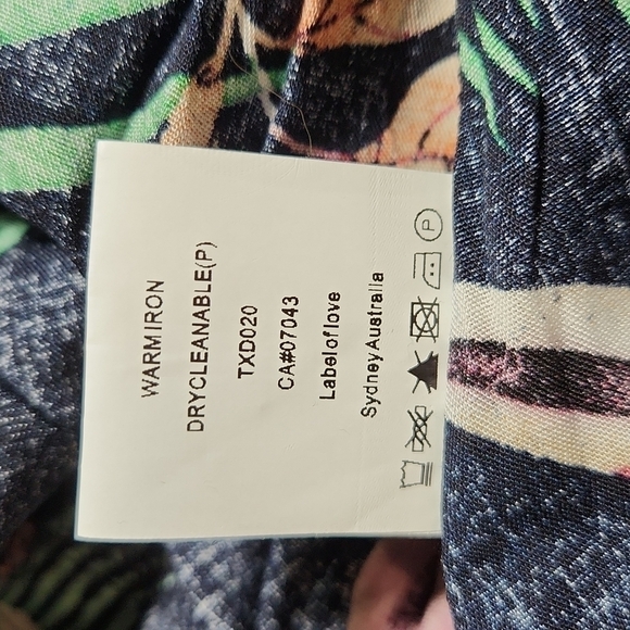 Maxi dress BOHO Floral Leaf Black navy green Off Shoulder Size S LABEL OF LOVE - Picture 14 of 14